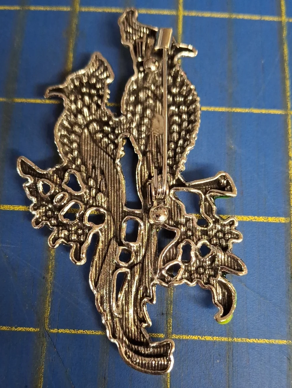 Bird of Paradise Florals Rhinestone Silver Tone 3